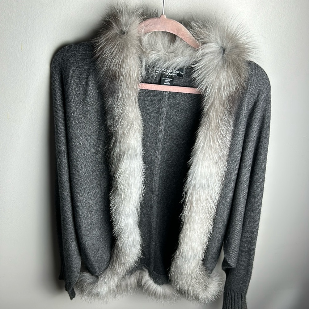 SOFIACASHMERE size‎ medium gray cardigan